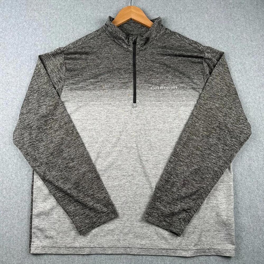 Oregon Ducks 1/4 Zip Pullover Shirt Men's XL Gray Ombre‎ Jacket NCAA Football